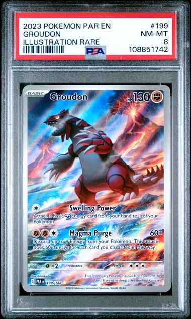 2023 Pokemon Par En-Paradox Rift Groudon #199 (Illustration Rare) Nm-Mt 8 front