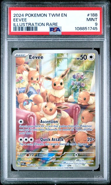 2024 Pokemon Twm En-Twilight Masquerade Eevee #188 (Illustration Rare) Mint 9 front