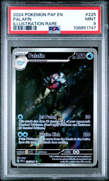 2024 Pokemon Paf En-Paldean Fates Palafin #225 (Illustration Rare) Mint 9 front