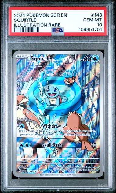 2024 Pokemon Scr En-Stellar Crown Squirtle #148 (Illustration Rare) Gem Mt 10 front