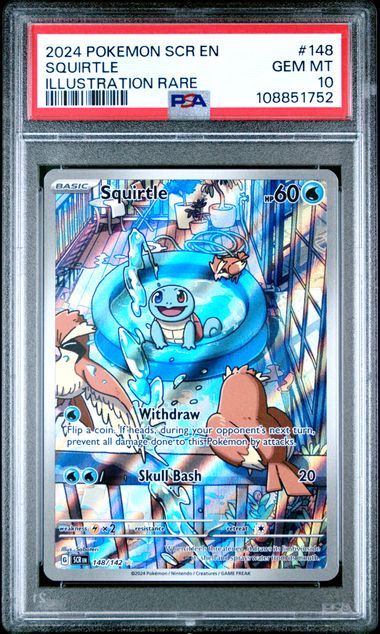 2024 Pokemon Scr En-Stellar Crown Squirtle #148 (Illustration Rare) Gem Mt 10 front