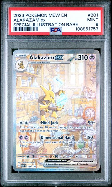 2023 Pokemon Mew En-151 Alakazam Ex #201 (Special Illustration Rare) Mint 9 front