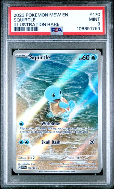 2023 Pokemon Mew En-151 Squirtle #170 (Illustration Rare) Mint 9 front