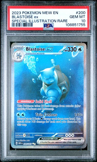 2023 Pokemon Mew En-151 Blastoise Ex #200 (Special Illustration Rare) Gem Mt 10 front