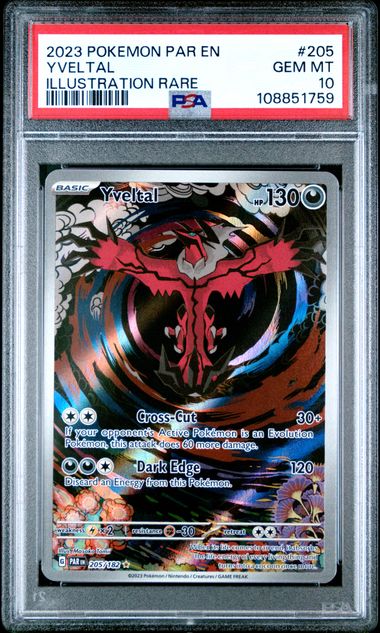 2023 Pokemon Par En-Paradox Rift Yveltal #205 (Illustration Rare) Gem Mt 10 front