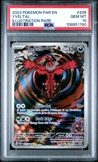 2023 Pokemon Par En-Paradox Rift Yveltal #205 (Illustration Rare) Gem Mt 10 front