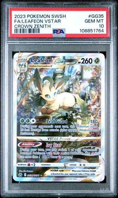 2023 Pokemon Sword And Shield Crown Zenith Fa/Leafeon Vstar #Gg35 (Crown Zenith) Gem Mt 10 front