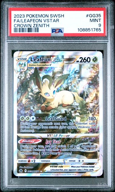 2023 Pokemon Sword And Shield Crown Zenith Fa/Leafeon Vstar #Gg35 (Crown Zenith) Mint 9 front