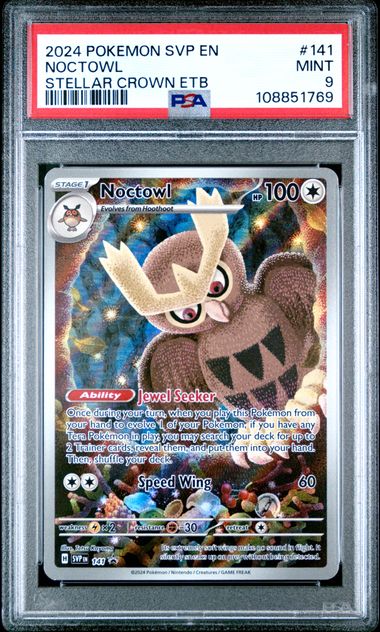 2024 Pokemon Svp En-Sv Black Star Promo Noctowl #141 (Stellar Crown Etb) Mint 9 front