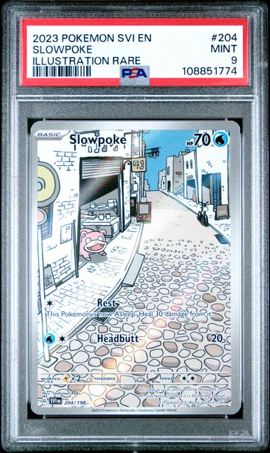 2023 Pokemon Svi En-Scarlet & Violet Slowpoke #204 (Illustration Rare) Mint 9 front