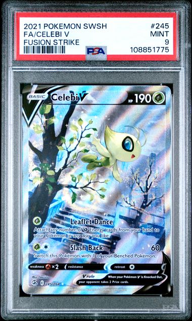 2021 Pokemon Sword & Shield Fusion Strike Fa/Celebi V #245 (Fusion Strike) Mint 9 front