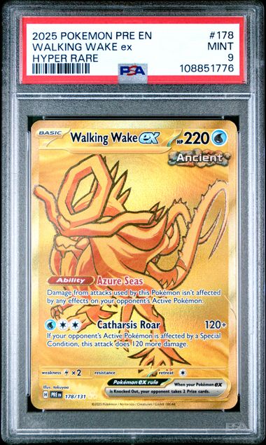 2025 Pokemon Pre En-Prismatic Evolutions Walking Wake Ex #178 (Hyper Rare) Mint 9 front