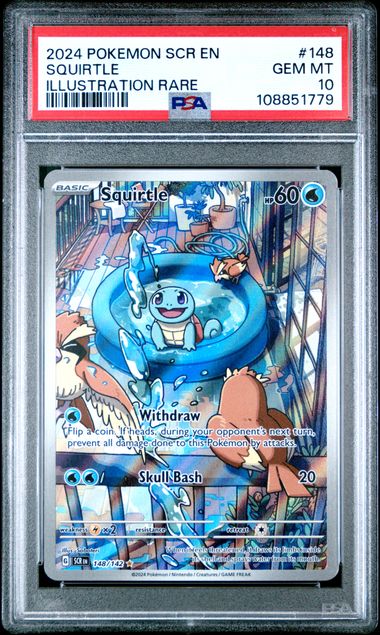 2024 Pokemon Scr En-Stellar Crown Squirtle #148 (Illustration Rare) Gem Mt 10 front