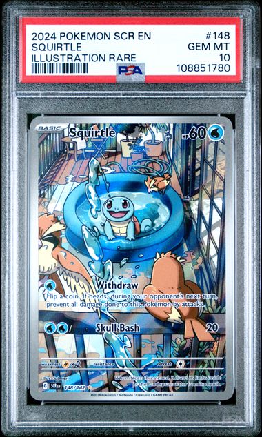 2024 Pokemon Scr En-Stellar Crown Squirtle #148 (Illustration Rare) Gem Mt 10 front