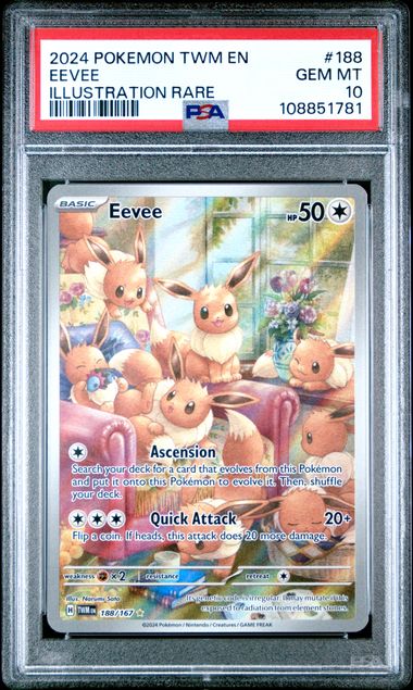 2024 Pokemon Twm En-Twilight Masquerade Eevee #188 (Illustration Rare) Gem Mt 10 front