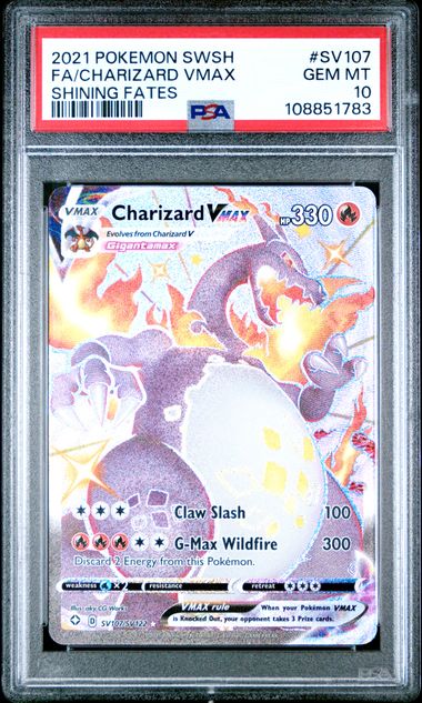 2021 Pokemon Sword & Shield Shining Fates Fa/Charizard Vmax #Sv107 (Shining Fates) Gem Mt 10 front