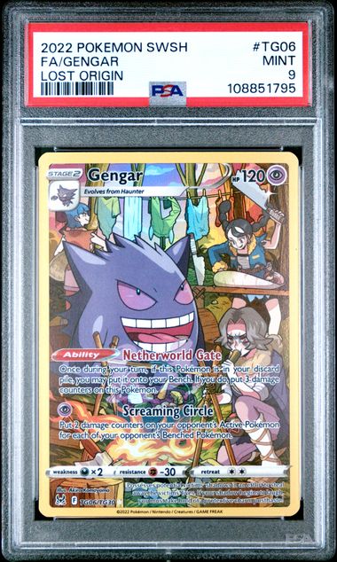 2022 Pokemon Sword & Shield Lost Origin Fa/Gengar #Tg06 (Lost Origin) Mint 9 front