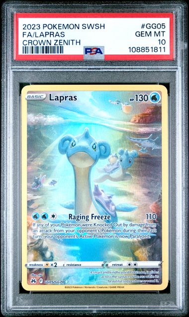 2023 Pokemon Sword And Shield Crown Zenith Fa/Lapras #Gg05 (Crown Zenith) Gem Mt 10 front