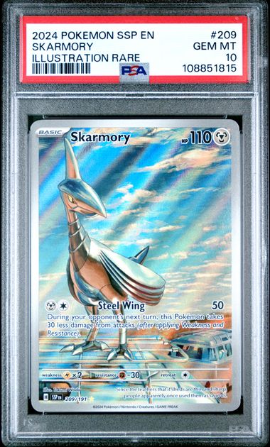 2024 Pokemon Ssp En-Surging Sparks Skarmory #209 (Illustration Rare) Gem Mt 10 front