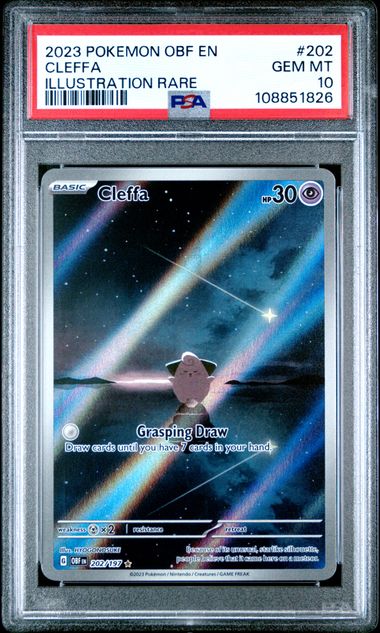 2023 Pokemon Obf En-Obsidian Flames Cleffa #202 (Illustration Rare) Gem Mt 10 front