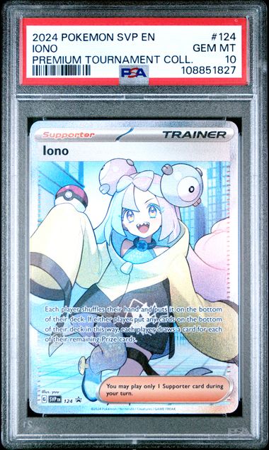 2024 Pokemon Svp En-Sv Black Star Promo Iono #124 (Premium Tournament Coll) Gem Mt 10 front