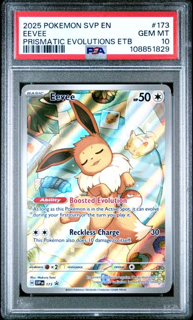 2025 Pokemon Svp En-Sv Black Star Promo Eevee #173 (Prismatic Evolutions Etb) Gem Mt 10 front