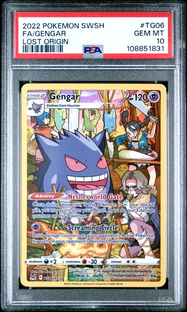2022 Pokemon Sword & Shield Lost Origin Fa/Gengar #Tg06 (Lost Origin) Gem Mt 10 front