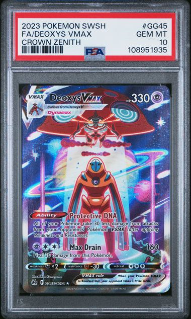 2023 Pokemon Sword And Shield Crown Zenith Fa/Deoxys Vmax #Gg45 (Crown Zenith) Gem Mt 10 front