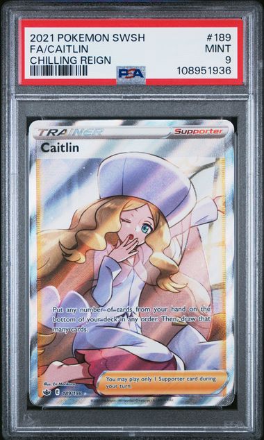 2021 Pokemon Sword & Shield Chilling Reign Fa/Caitlin #189 (Chilling Reign) Mint 9 front