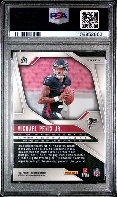 2024 Panini Prizm Michael Penix Jr. #378 (Disco Prizm) Gem Mt 10 back