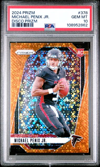 2024 Panini Prizm Michael Penix Jr. #378 (Disco Prizm) Gem Mt 10 front