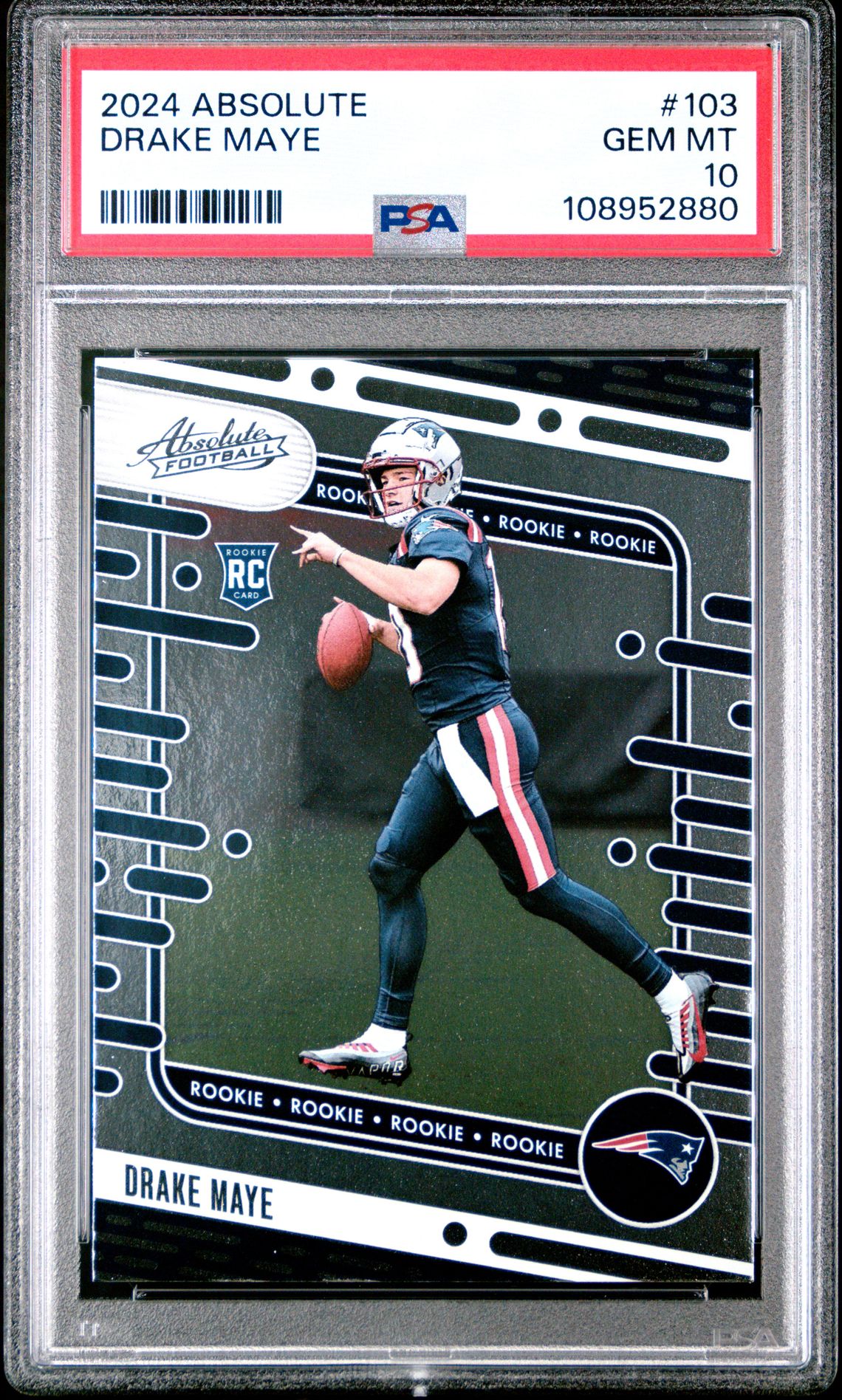 2024 Panini Absolute Drake Maye #103 Gem Mt 10 front