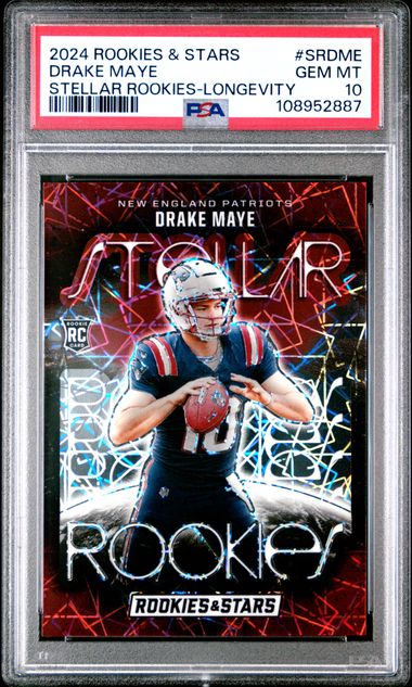 2024 Panini Rookies & Stars Stellar Rookies Drake Maye #Srdme (Stellar Rookies-Longevity) Gem Mt 10 front