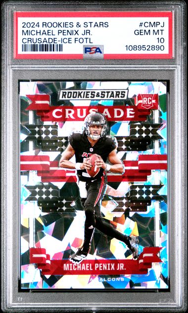 2024 Panini Rookies & Stars Crusade Michael Penix Jr. #Cmpj (Crusade-Ice Fotl) Gem Mt 10 front