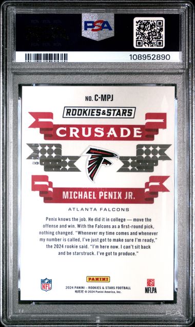 2024 Panini Rookies & Stars Crusade Michael Penix Jr. #Cmpj (Crusade-Ice Fotl) Gem Mt 10 back