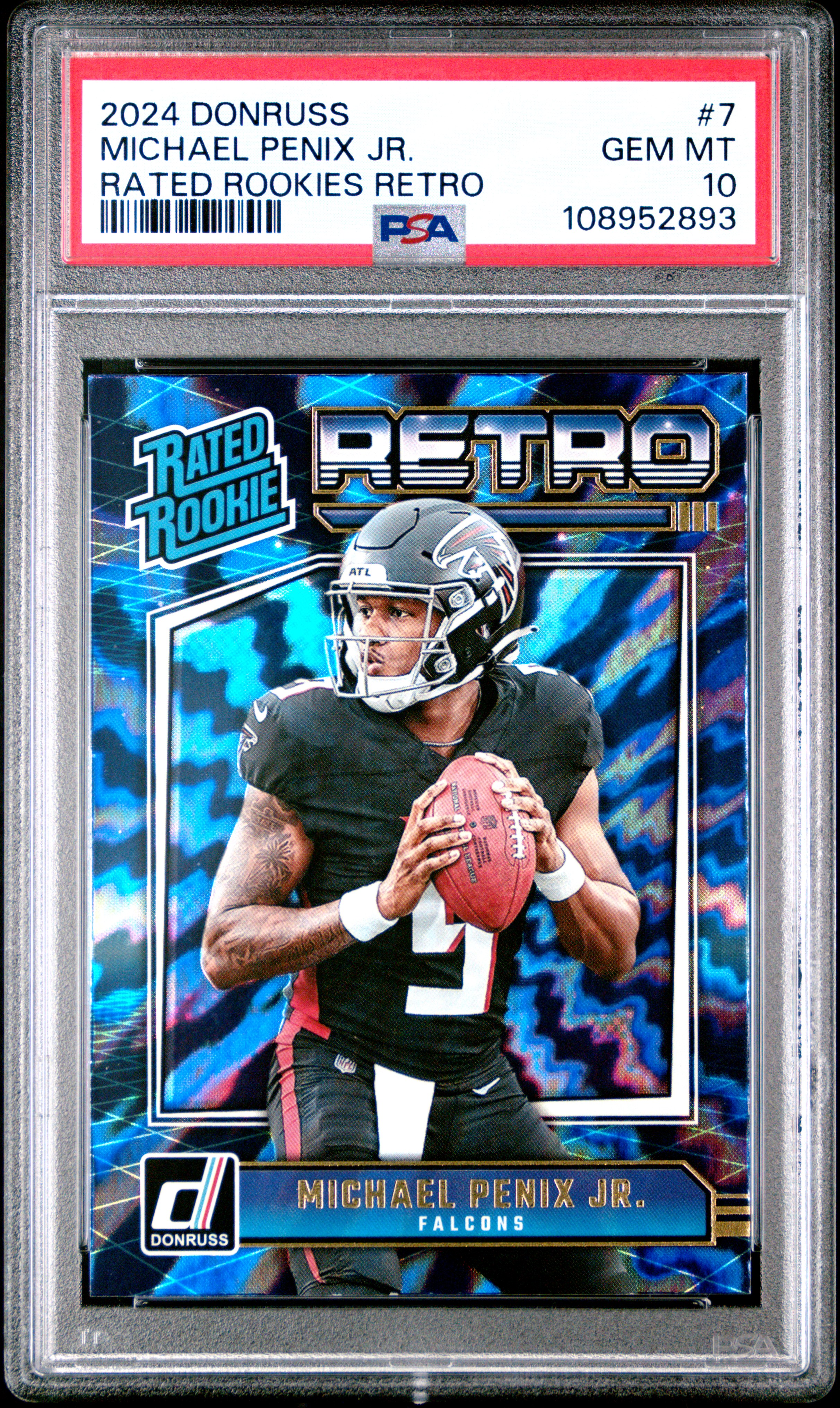 2024 Panini Donruss Rated Rookies Retro Michael Penix Jr. #7 Gem Mt 10 back