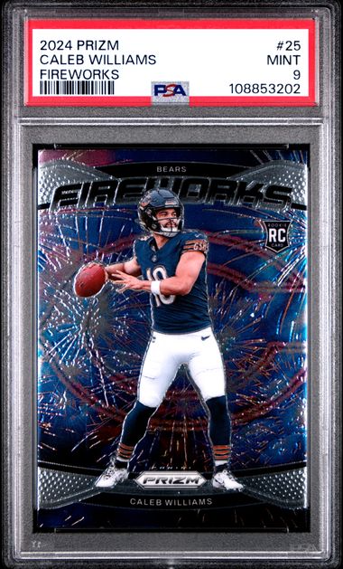 2024 Panini Prizm Fireworks Caleb Williams #25 Mint 9 front