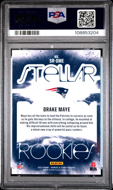 2024 Panini Rookies & Stars Stellar Rookies Drake Maye #Srdme Mint 9 back