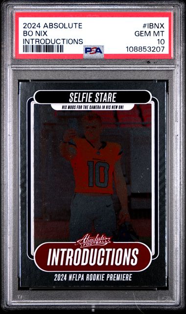 2024 Panini Absolute Introductions Bo Nix #Ibnx Gem Mt 10 front