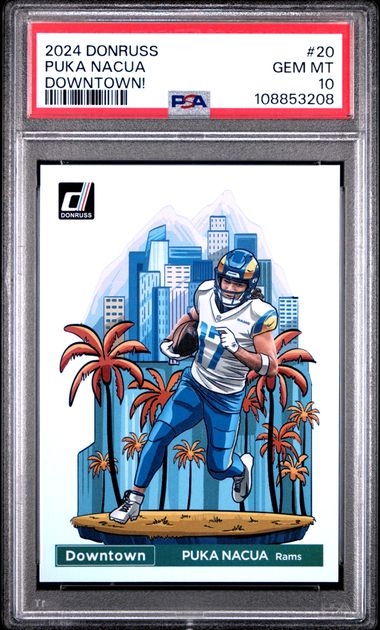 2024 Panini Donruss Downtown! Puka Nacua #20 Gem Mt 10 front