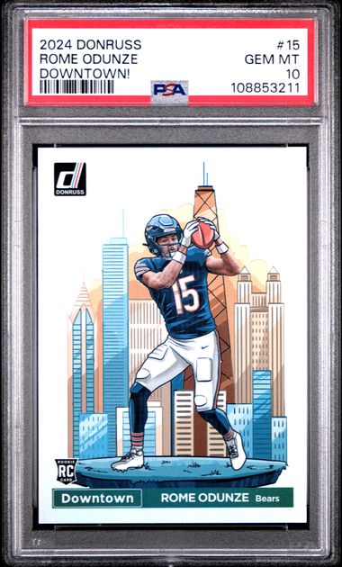 2024 Panini Donruss Downtown! Rome Odunze #15 Gem Mt 10 front