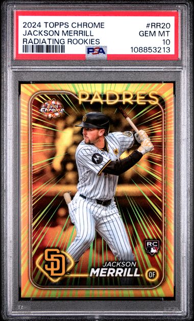 2024 Topps Chrome Radiating Rookies Jackson Merrill #Rr20 Gem Mt 10 front