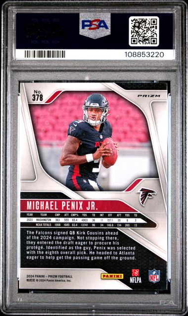 2024 Panini Prizm Michael Penix Jr. #378 (Disco Prizm) Mint 9 back