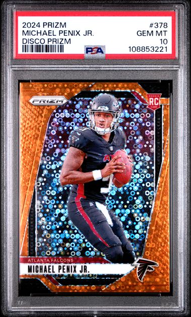2024 Panini Prizm Michael Penix Jr. #378 (Disco Prizm) Gem Mt 10 front