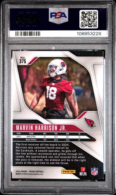 2024 Panini Prizm Marvin Harrison Jr. #375 Mint 9 back