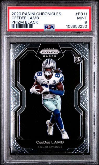 2020 Panini Chronicles Prizm Black Ceedee Lamb #Pb11 (Prizm Black) Mint 9 front