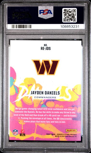 2024 Panini Rookies & Stars Rookie Exclusive Jayden Daniels #Rejds Mint 9 back
