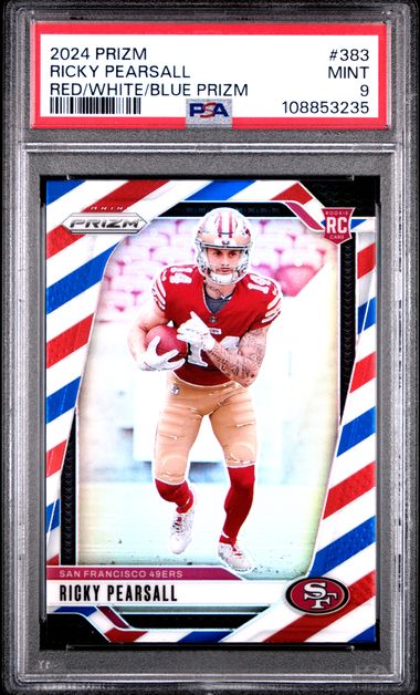2024 Panini Prizm Ricky Pearsall #383 (Red/White/Blue Prizm) Mint 9 front