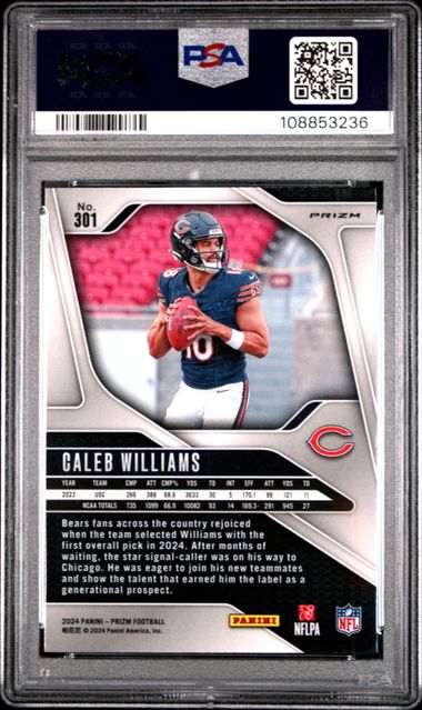 2024 Panini Prizm Caleb Williams #301 (Disco Prizm) Mint 9 back