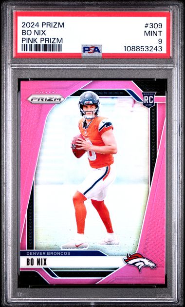2024 Panini Prizm Bo Nix #309 (Pink Prizm) Mint 9 front